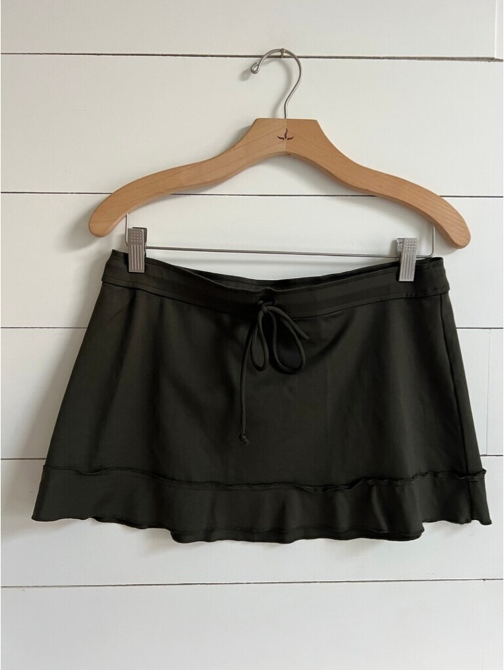 Mossimo Olive Green Ruffled Swim Skirt Cover-Up Women's S/M Beachy Resort Y2K